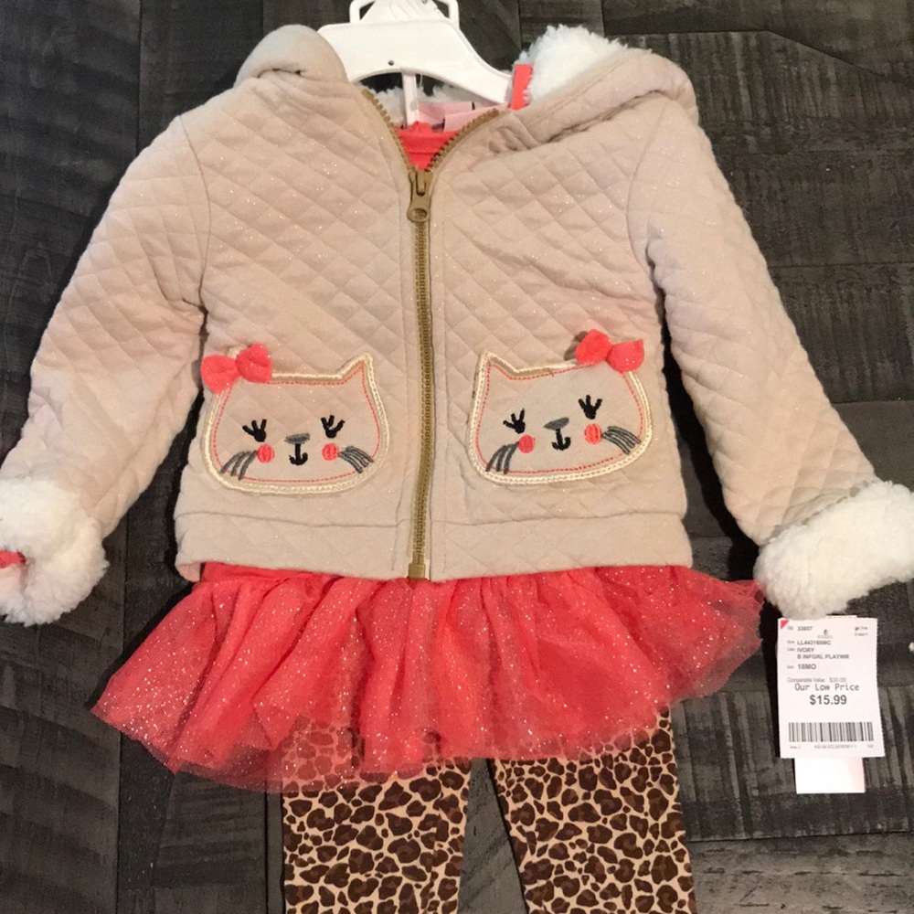 18 month kitty outfit- jacket, shirt and leggings